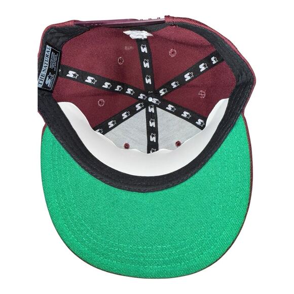 Rhude Rare X Starter Black Label The Natural Maroon Snapback Cap Hat White Logo - Picture 6 of 6